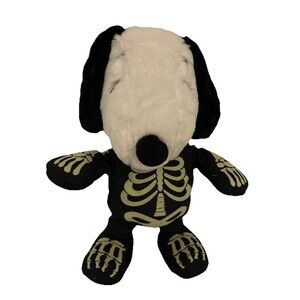 Gemmy Snoopy Halloween Animated Musical Plush 12 Inch Side Stepper Skeleton